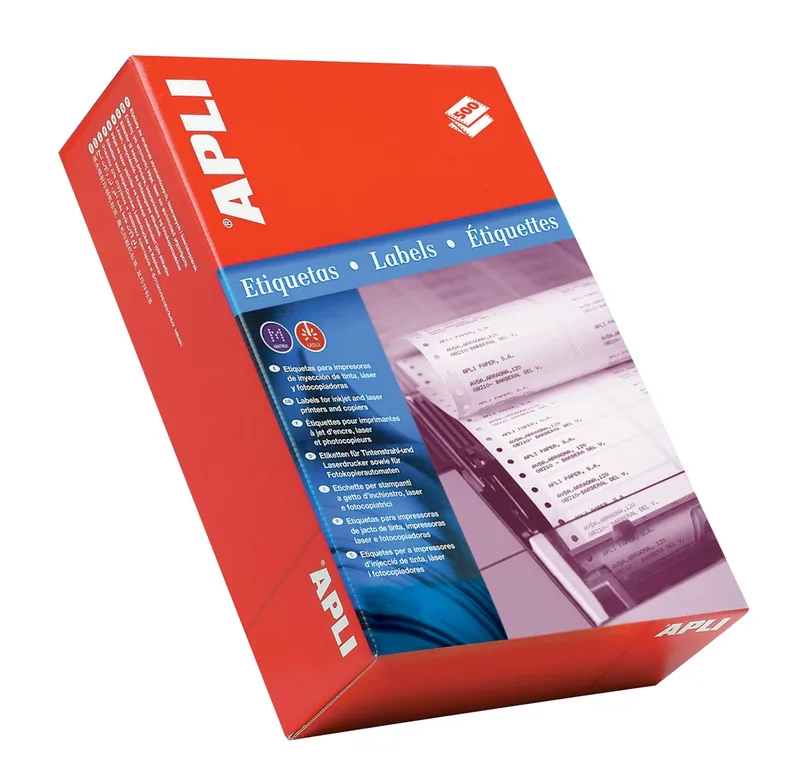 etiketten op kettingpapier 1 rij ft 88,9 x 36 mm (b x h) doos van 4000 stuks, breedte vel: 114,3 mm by Apli – product photo