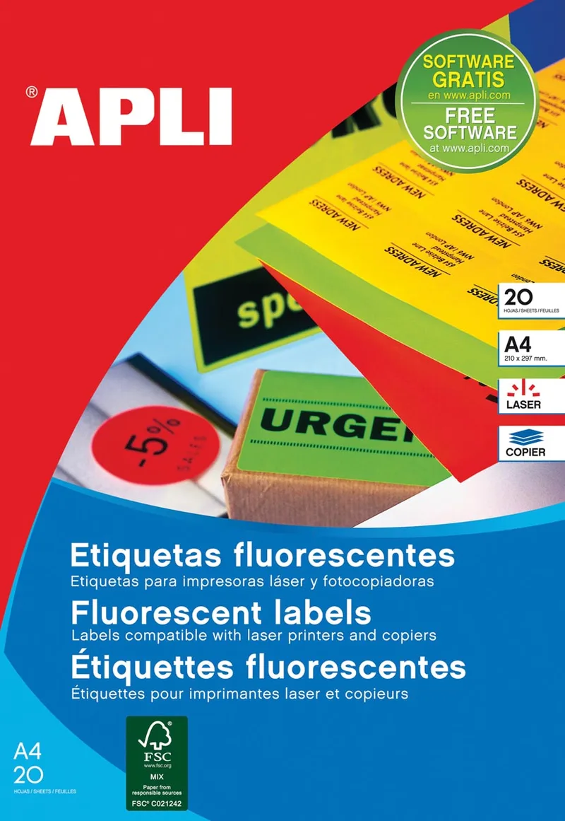 fluorescerente etiketten 99,1 x 67,7 mm (b x h) geel by Apli – product photo