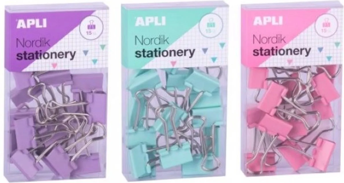 papierklem Nordic - 19 mm - pastelkleuren - 3 x 15 stuk von Apli in Pastel – Produktfoto