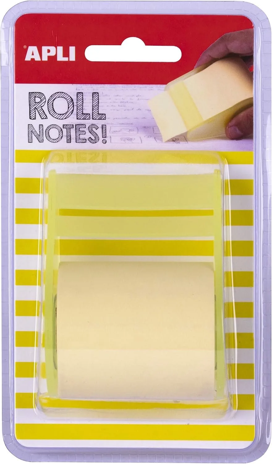 Pastel Geel Dispenser Sticky Notes 50mm x 8m - 18190 van Apli in Geel – productfoto