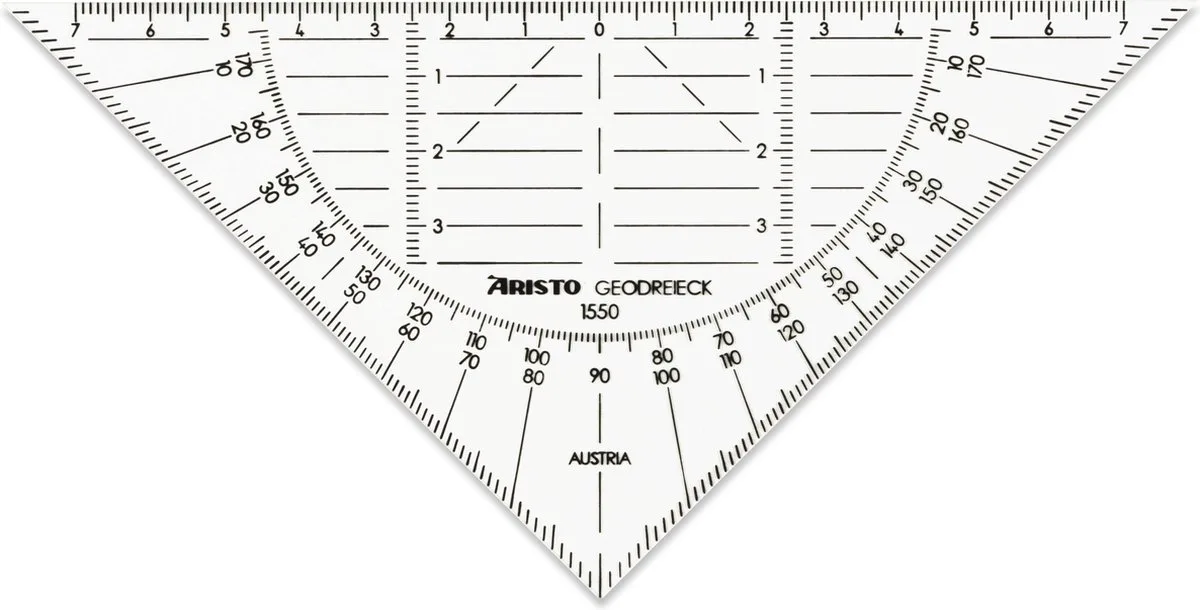 Geodriehoek Aristo 1550 160mm - Flexibel de Aristo en Transparent – photo produit