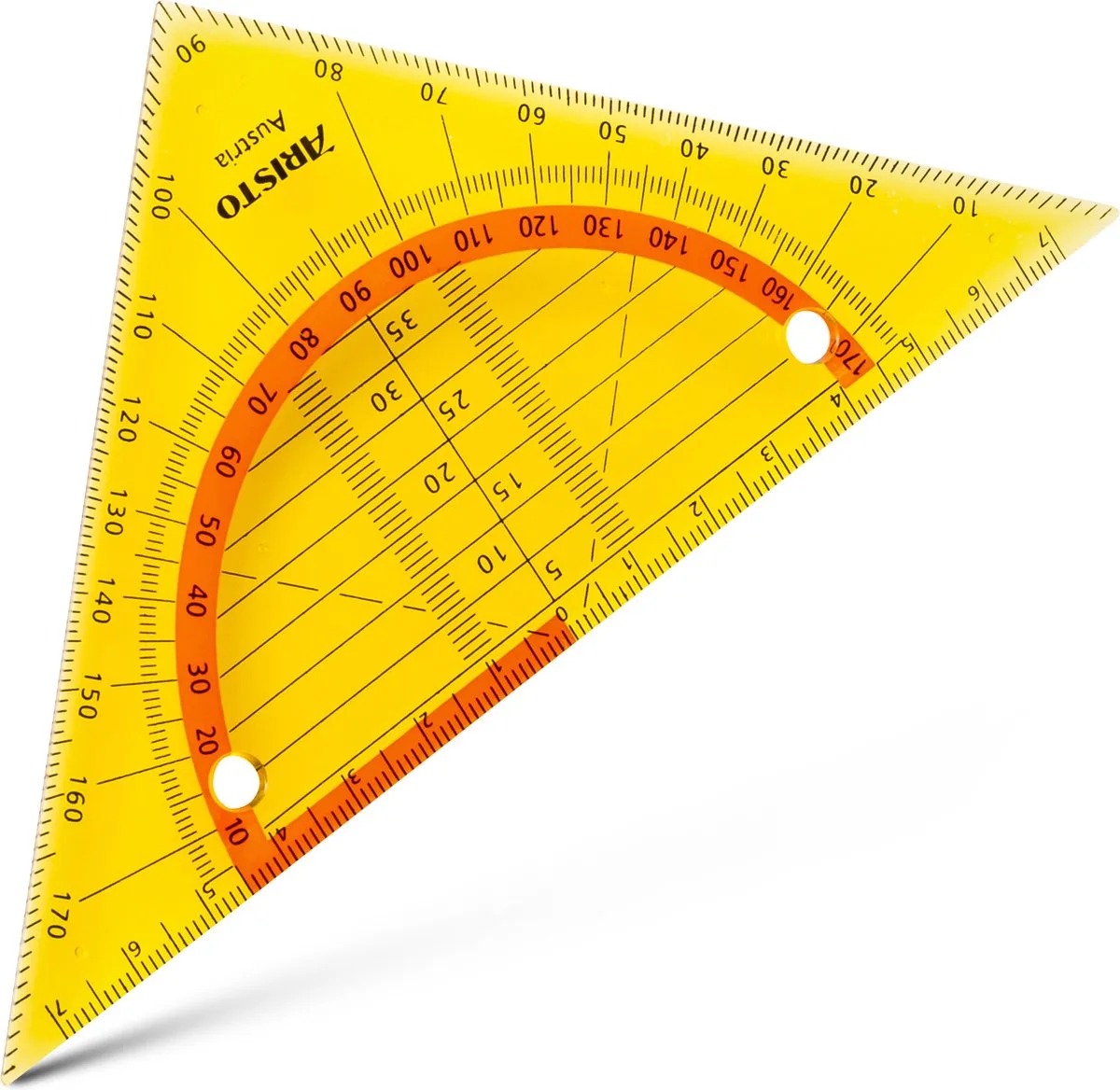 geodriehoek - GEOflex - schaalverdeling 14cm - flexibel - AR-23009NO van Aristo in Neon oranje – productfoto