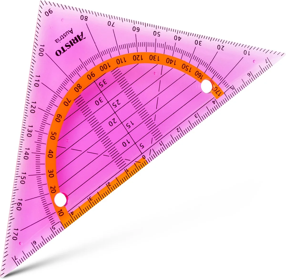 geodriehoek - GEOflex - schaalverdeling 14cm - flexibel - AR-23009NP van Aristo in Neon roze – productfoto