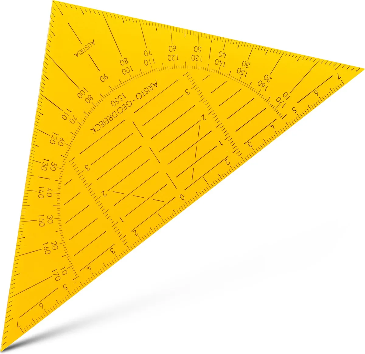geodriehoek - schaalverdeling 14 cm - flexibel - transparant - AR-1550OR van Aristo in Oranje – productfoto