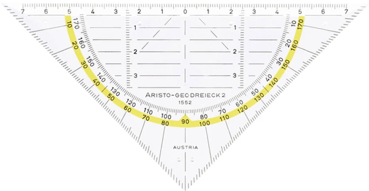 geodriehoek - schaalverdeling 14cm - onbuigzaam - AR-1552 från Aristo i Transparent – produktbild