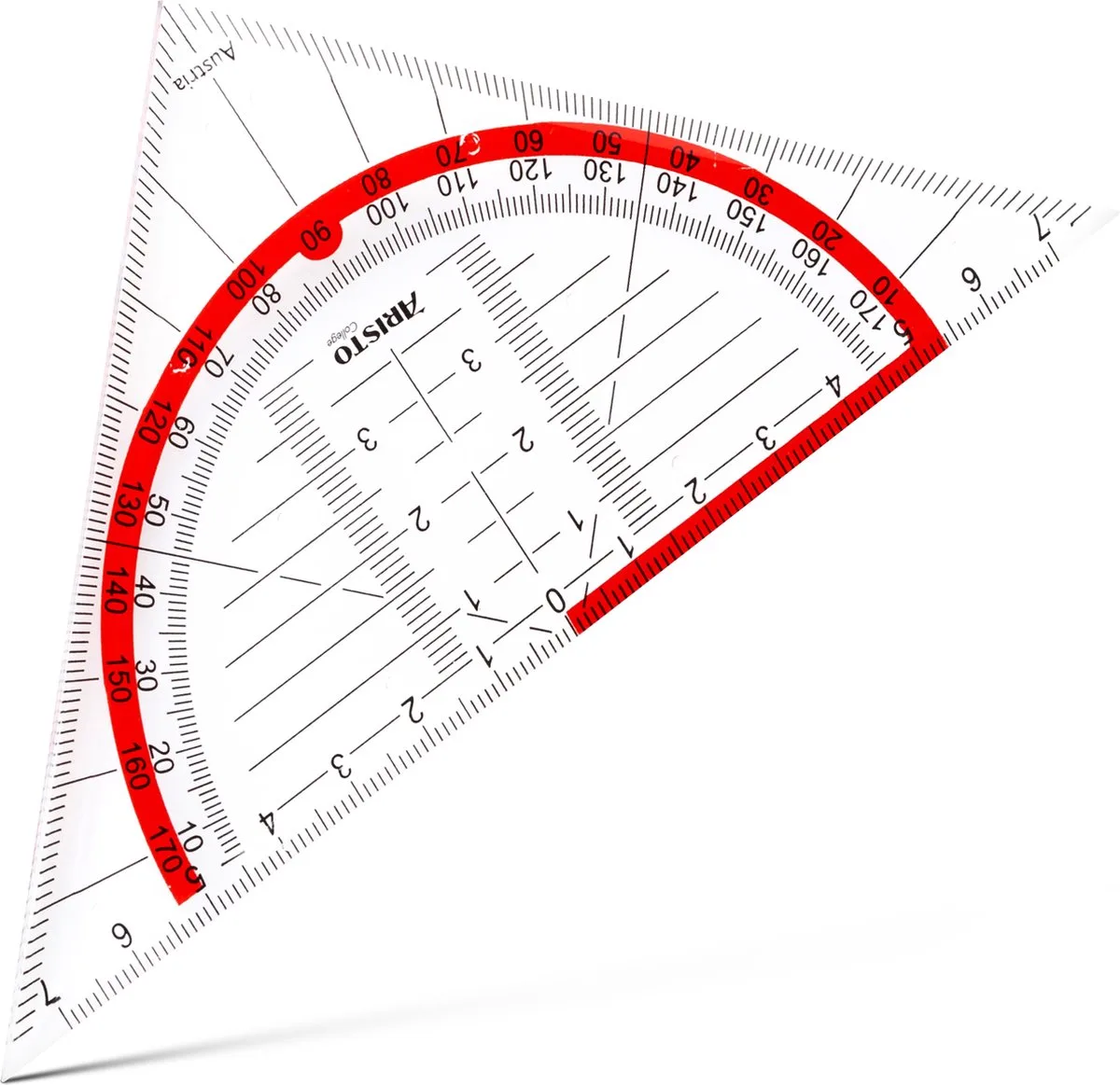 geodriehoek - schaalverdeling 14cm - onbuigzaam - AR-23001 från Aristo i Transparent – produktbild