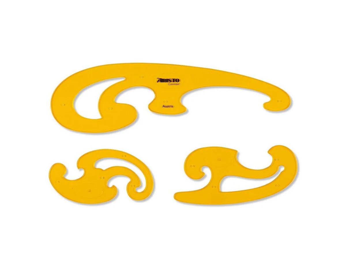 Gummibänder ARISTO Burmester Kurvenlineal-Satz 3-teilig, orange-transparent von Aristo – Produktfoto