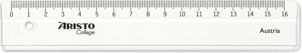 liniaal - GEOCollege - lengte 16cm - mm/cm schaalverdeling - kunststof - AR-23017 från Aristo i Transparent – produktbild