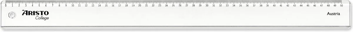 liniaal - GEOCollege - lengte 50cm - mm/cm schaalverdeling - kunststof - AR-23050 van Aristo in Transparant – productfoto