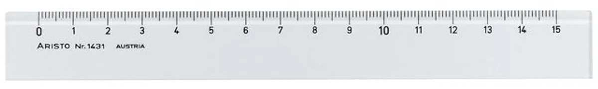 liniaal - lengte 15cm - mm/cm schaalverdeling - glashelder plexiglas - AR-1431 från Aristo i Flerfärgad – produktbild