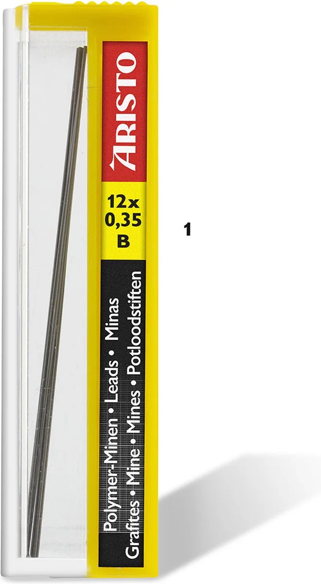 potloodstiftjes - HI-Polymer - hardheid B - lijnbreedte 0.35mm - AR-86368 de Aristo en Jaune – photo produit