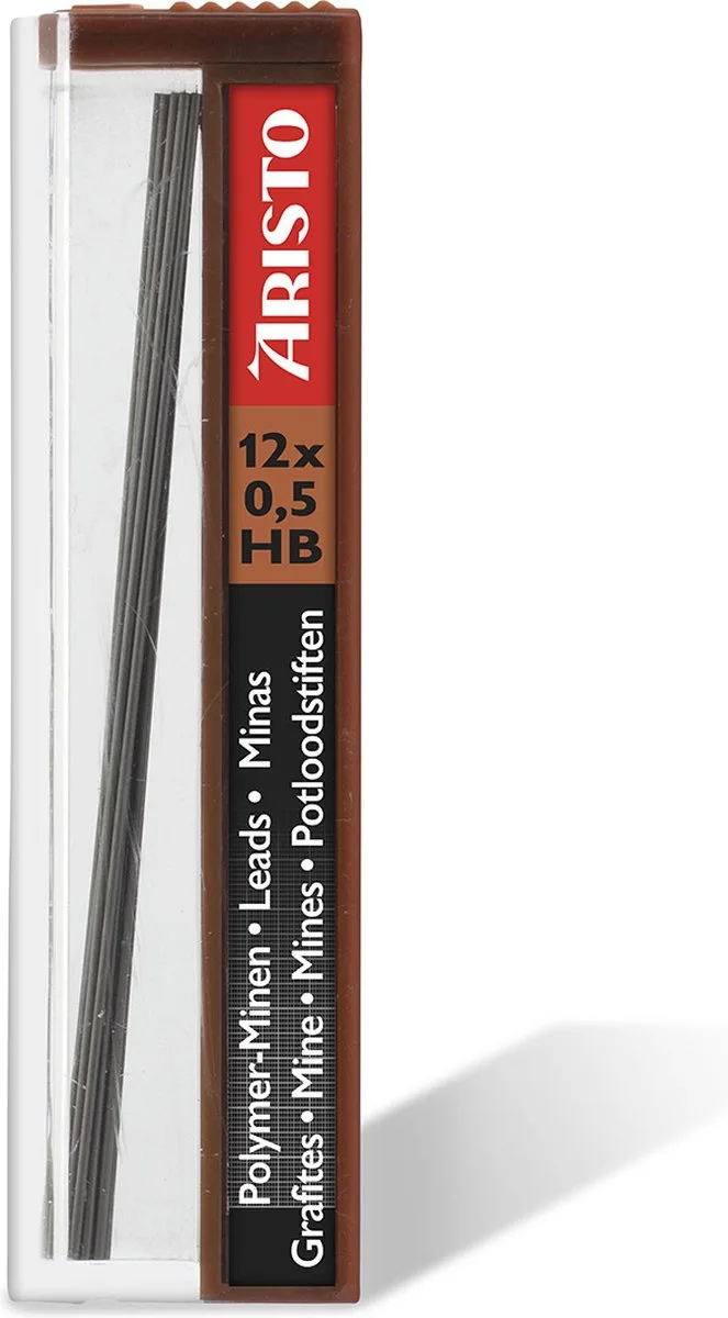 potloodstiftjes - HI-Polymer - hardheid HB - lijnbreedte 0.5mm - AR-86508 de Aristo en Noir – photo produit