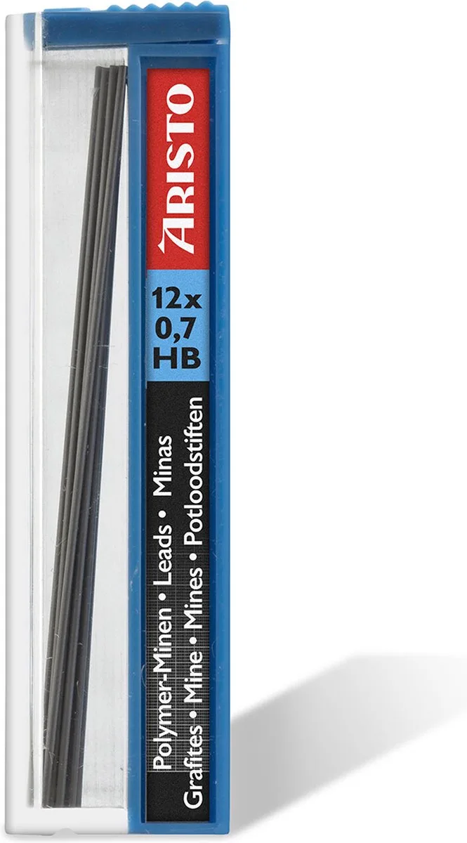 potloodstiftjes - HI-Polymer - hardheid HB - lijnbreedte 0.7mm - AR-86708 van Aristo in Grijs – productfoto