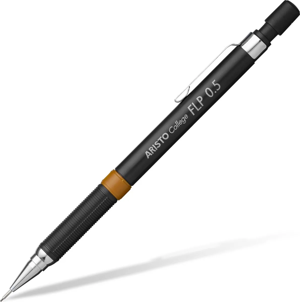 vulpotlood - College FLP - lijnbreedte 0,5mm - hardheid HB - met gum - zwart/oranje - AR-23555 de Aristo en Noir – photo produit