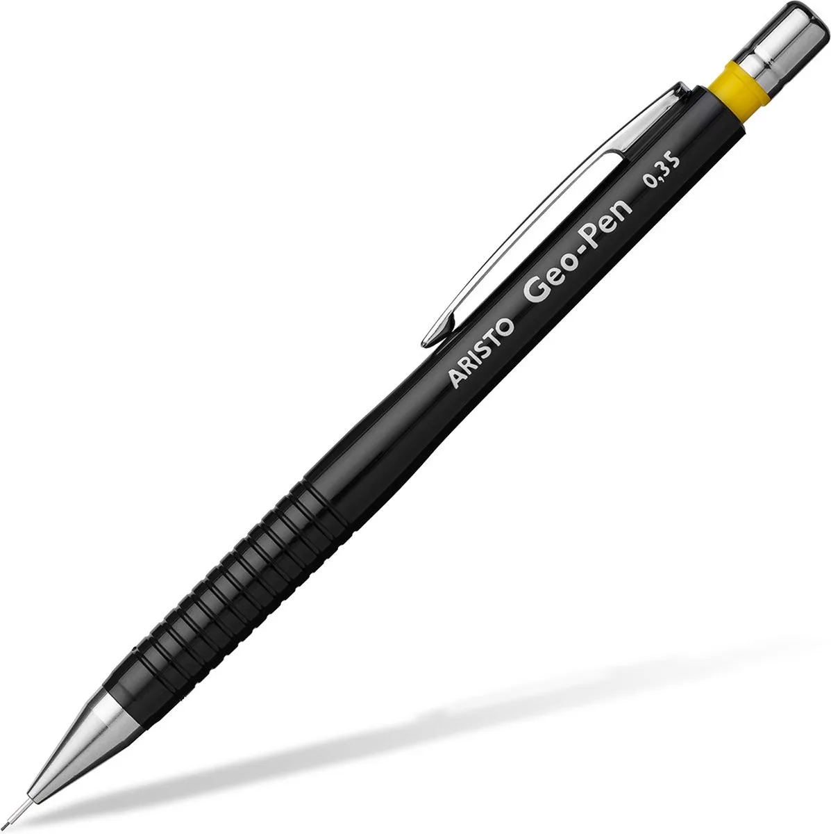 vulpotlood - Geo-Pen - lijnbreedte 0.35mm - hardheid HB - met gum - zwart/geel - AR-85003 de Aristo en Noir – photo produit
