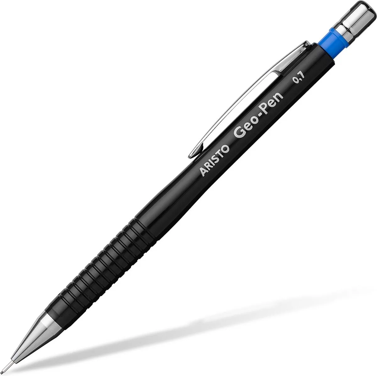 vulpotlood - Geo-Pen - lijnbreedte 0.7mm - hardheid HB - met gum - zwart/blauw - AR-85007 van Aristo in Zwart – productfoto