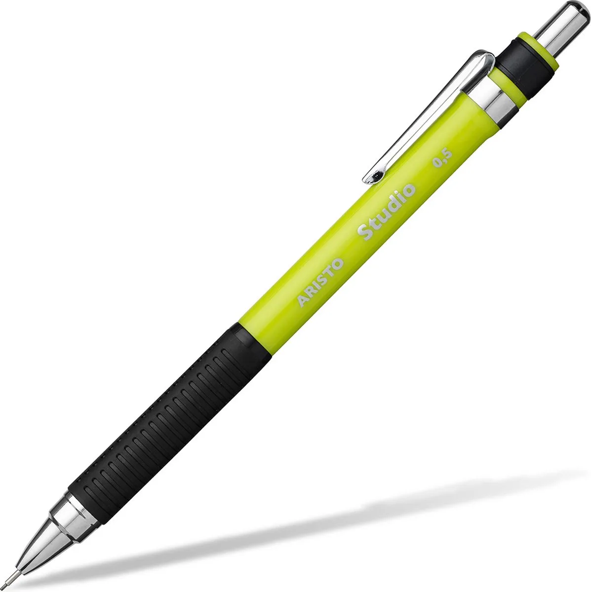 vulpotlood - Studio Art series - lijnbreedte 0.5mm - hardheid HB - met gum - zwart/groen - AR-85702 de Aristo en Vert – photo produit