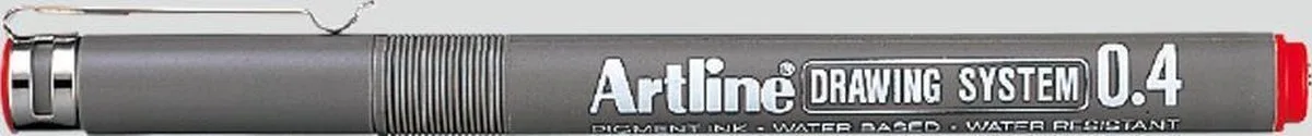 Drawing System Fineliner - 1 stuk- 0.4mm Lijndikte fra Artline i Rød – produktbillede