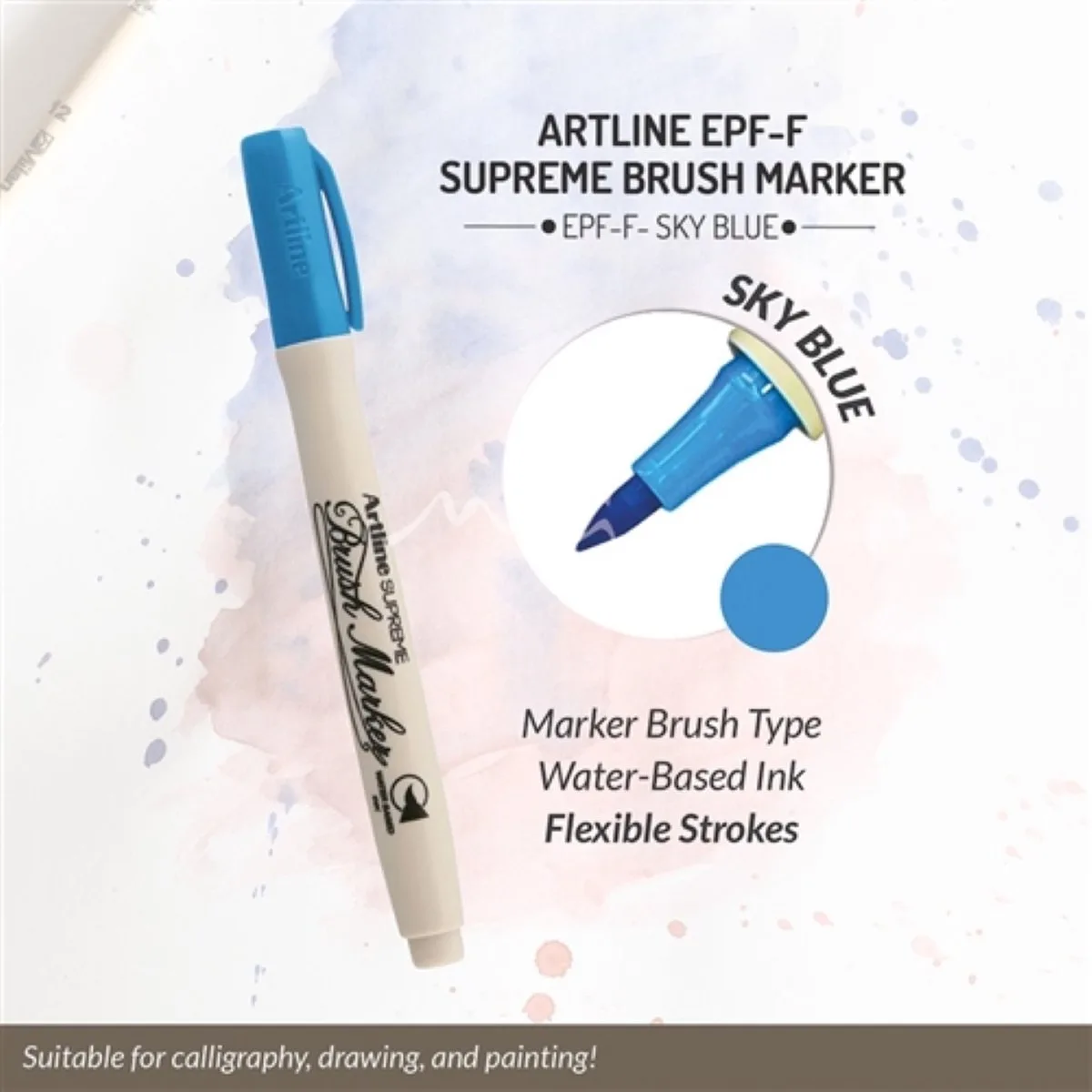 MARKER BRUSH ARTLINE BRUSHMARKER de Artline en Sky blauw – photo produit