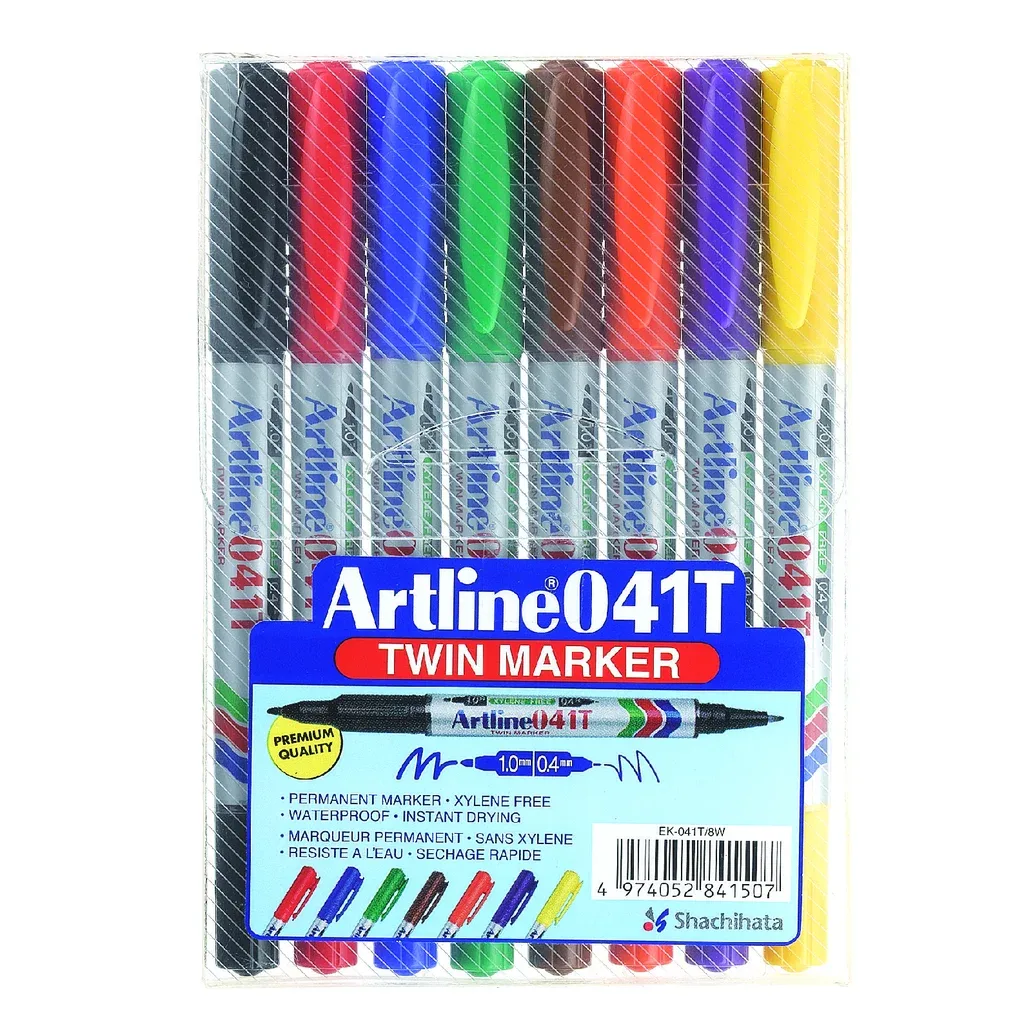 Märkpenna Artline EK-041T Twin Marker set med 8 färger från Artline – produktbild
