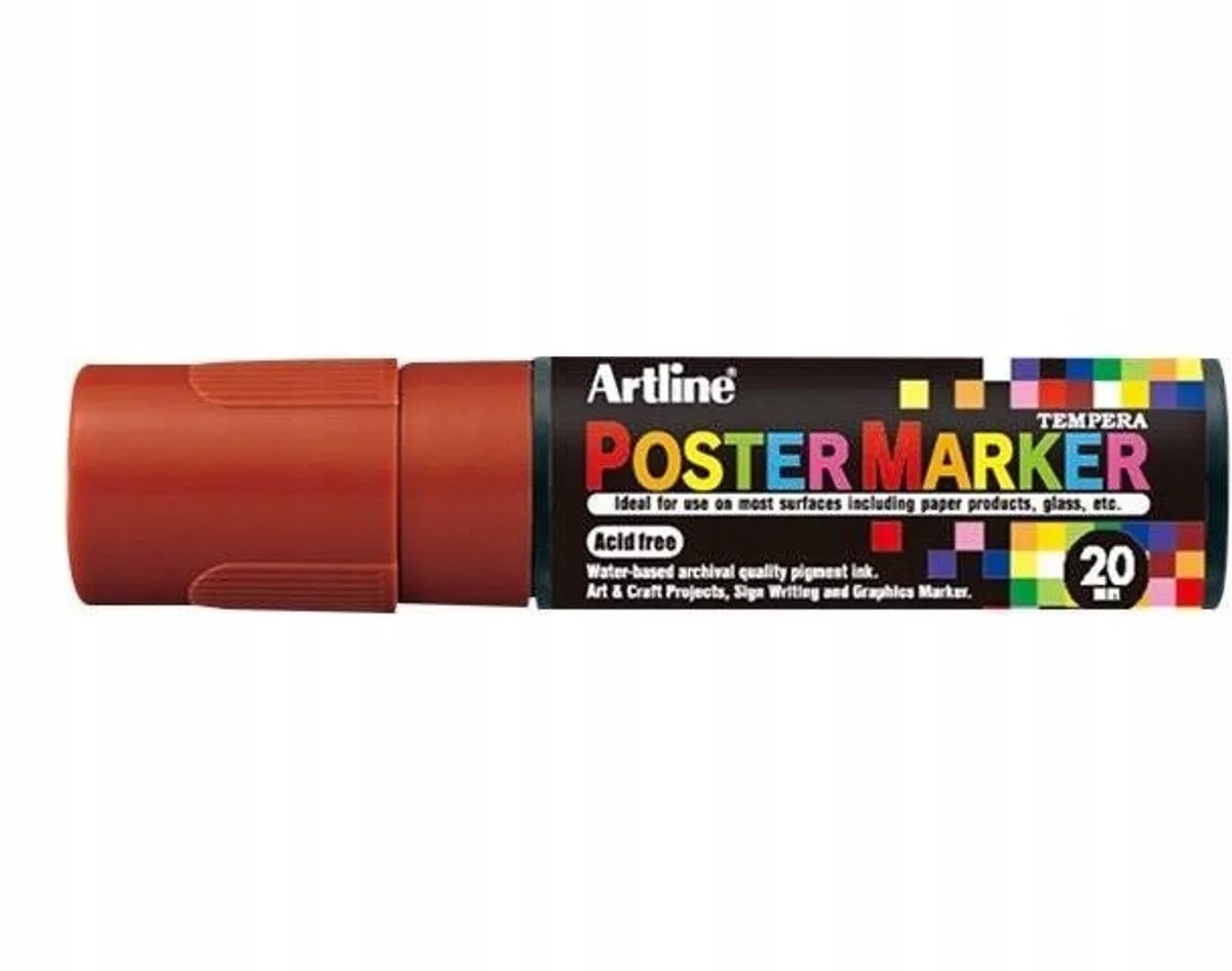 Poster Marker 20mm - Pigmentinkt von Artline in Braun – Produktfoto