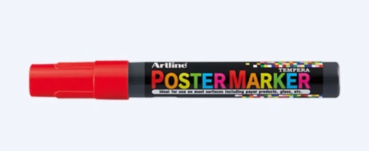 Poster Marker Tempera 4 mm - 12 stuk de Artline en Rouge – photo produit