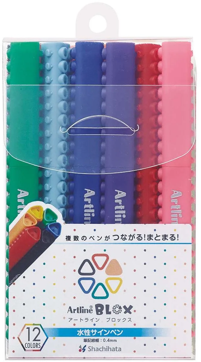 Shachihata Artline BLOX Connect Pennen Set met 12 Kleuren KTX-200 / 12W de Artline en 12 – photo produit