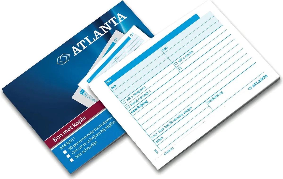 Bonboekje djois atl zelfkopiërend a6 wt | 5 stuks från Atlanta i Blå – produktbild