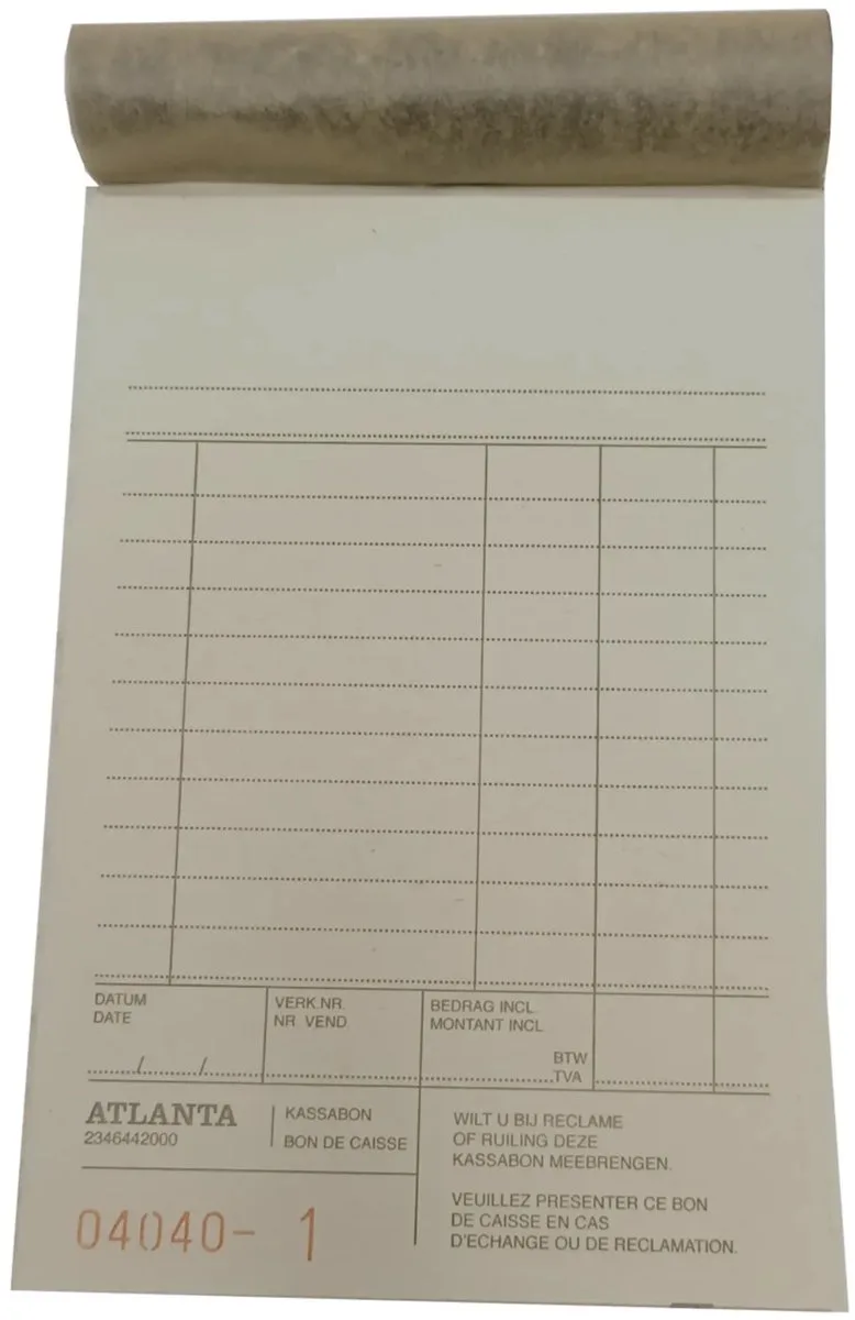 Djois Atlanta kassablok - houthoudend - 142x100 mm - NL tekst - 50x2 vel - carbon de Atlanta en Beige – photo produit