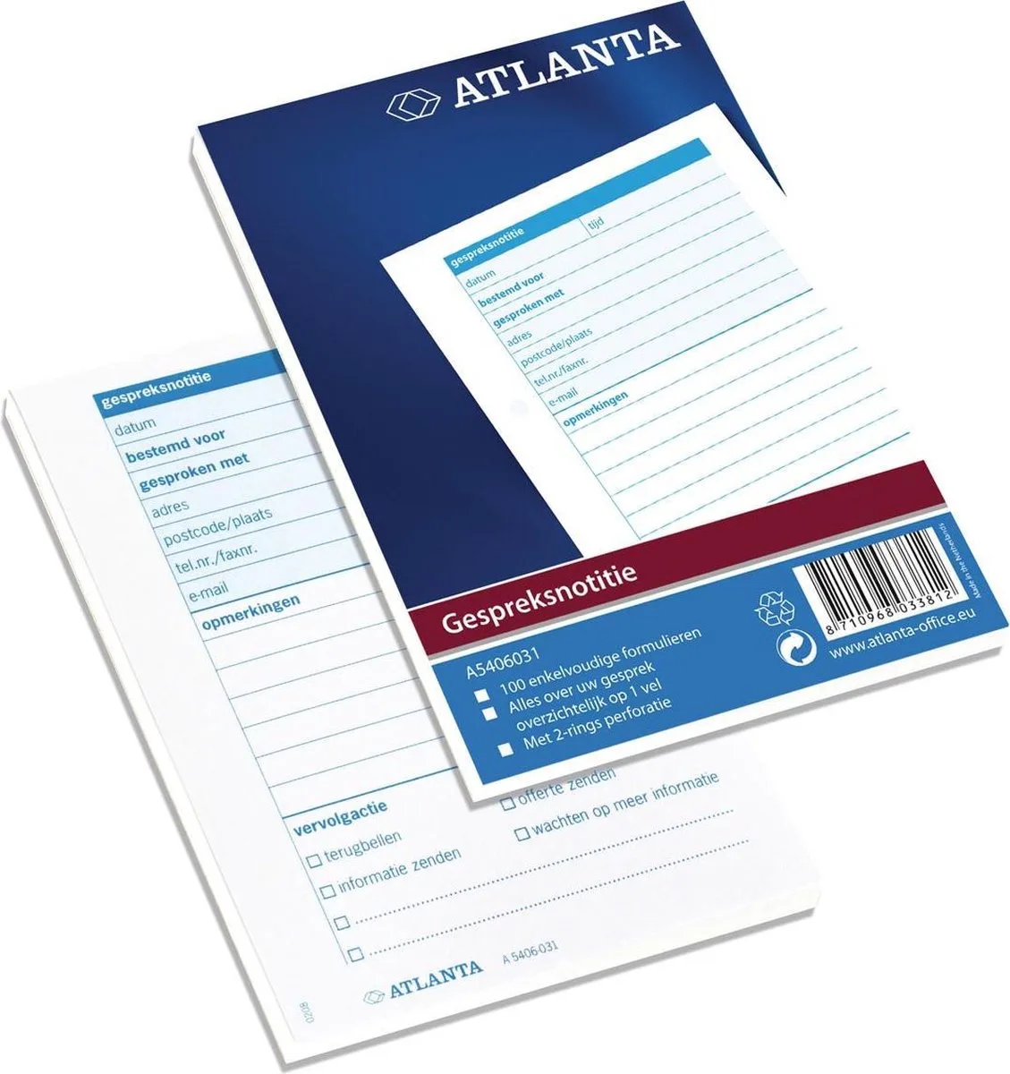 Notitieblok A6 Atlanta Gespreknotitie100blz från Atlanta i 100 – produktbild