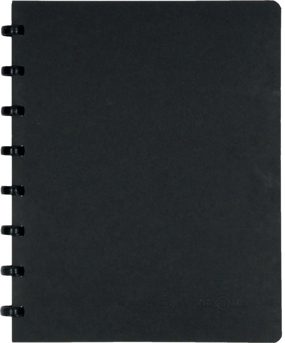 meetingbook, ft A5, gelijnd fra Atoma i Sort – produktbillede