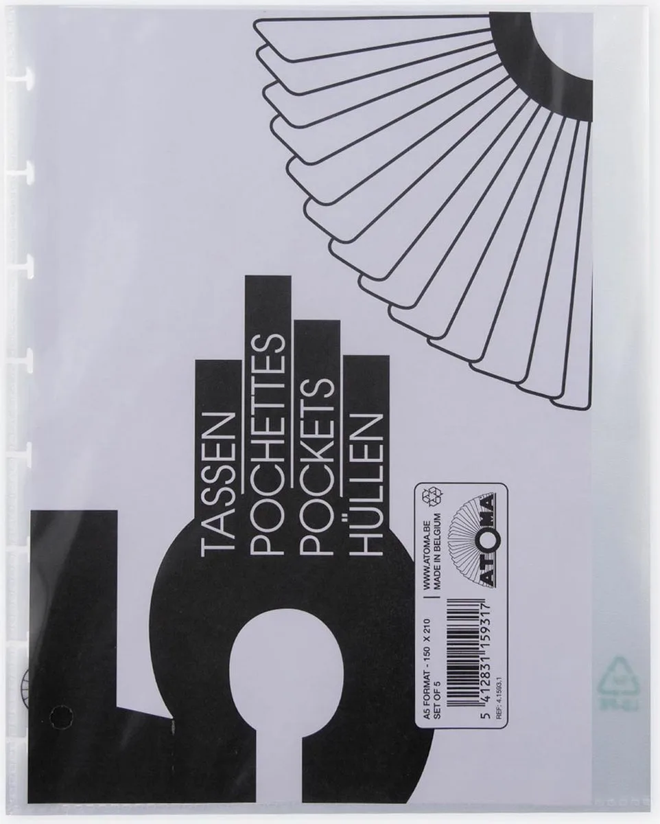 showtassen, transparant, voor A5+ schriften, set van 5 stuks, PAK VAN 10 de Atoma – photo produit