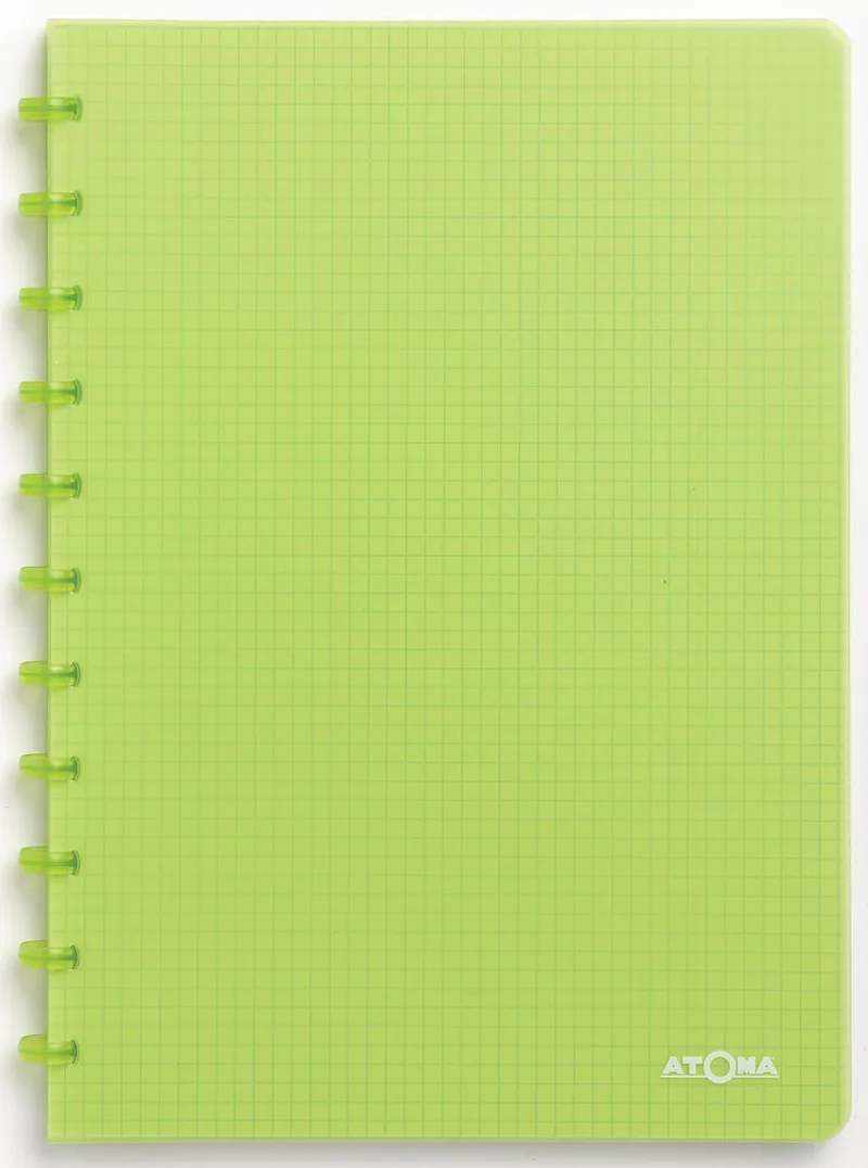Trendy schrift, ft A4, 144 bladzijden, geruit 5 mm, transparant groen by Atoma – product photo