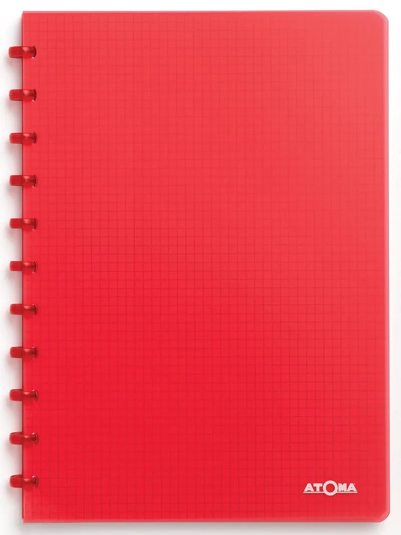 Trendy schrift, ft A4, 144 bladzijden, geruit 5 mm, transparant rood by Atoma – product photo