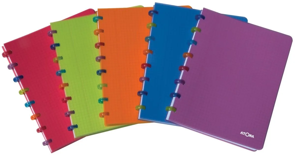 Tutti Frutti schrift - A4 - 144 bladzijden - Commercieel geruit - 10 stuks från Atoma i Geassorteerde kleuren – produktbild