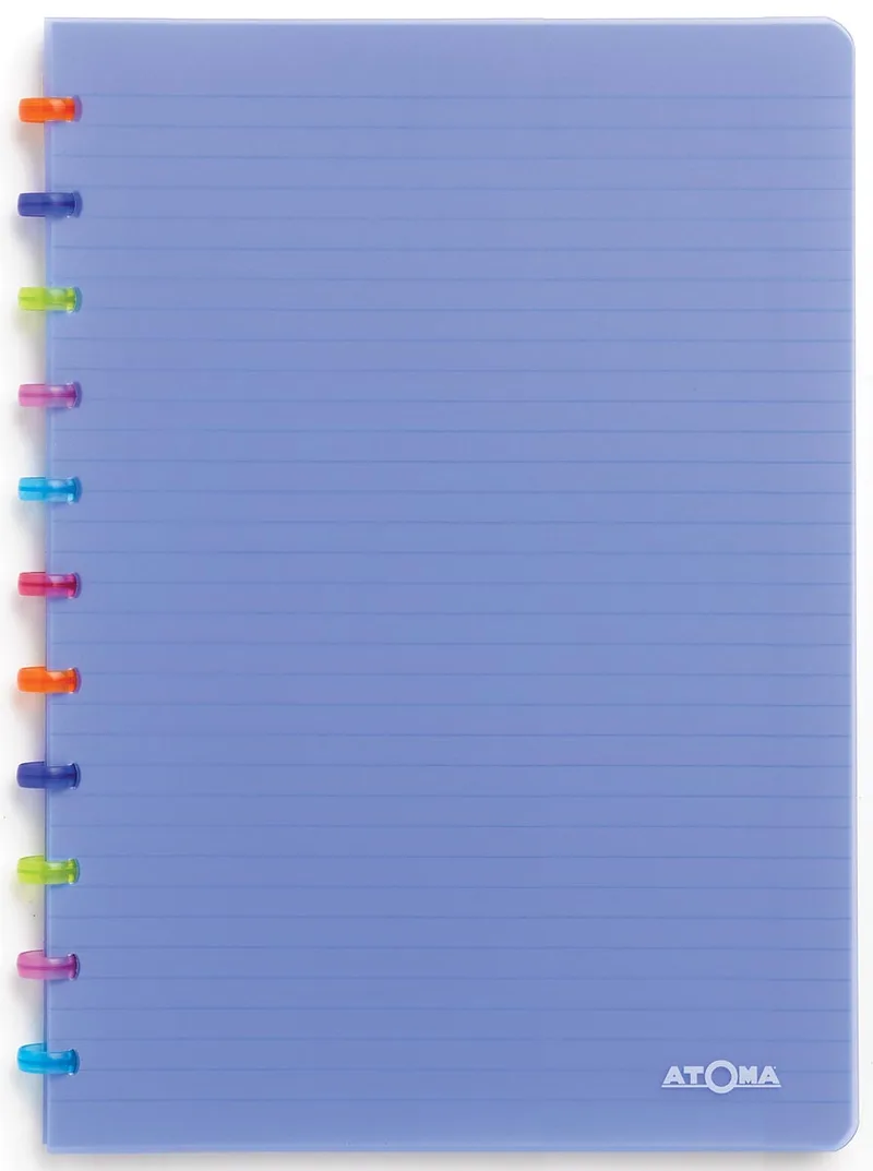 Tutti Frutti schrift, ft A4, 144 bladzijden, gelijnd, transparant blauw van Atoma – productfoto