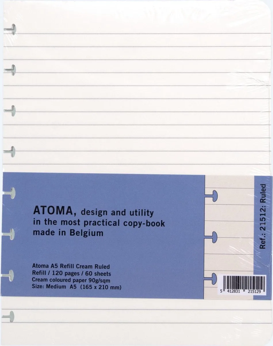 vulling A5 Pur gelijnd 60vel fra Atoma i Creme – produktbillede