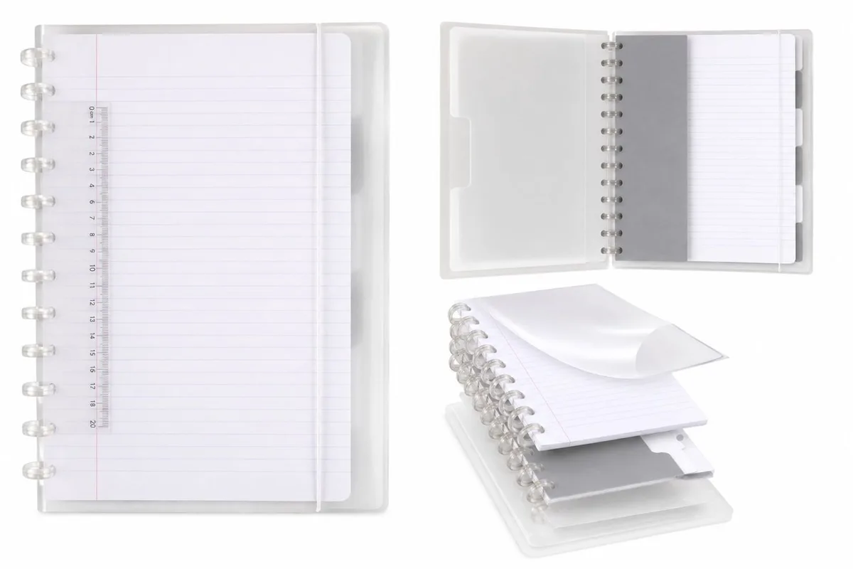 Adoc Collegeblok - Schrift - Colorlines - A4 - Gelijnd - 1 stuk van Aurora in Transparant – productfoto