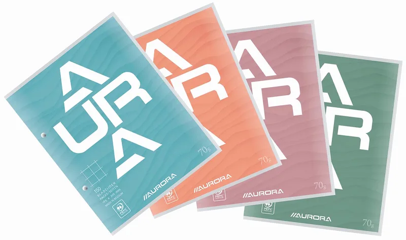 cursusblok, ft 16,5 x 21 cm, 75 vel, 2-gaatsperforatie, geruit 10 mm von Aurora – Produktfoto