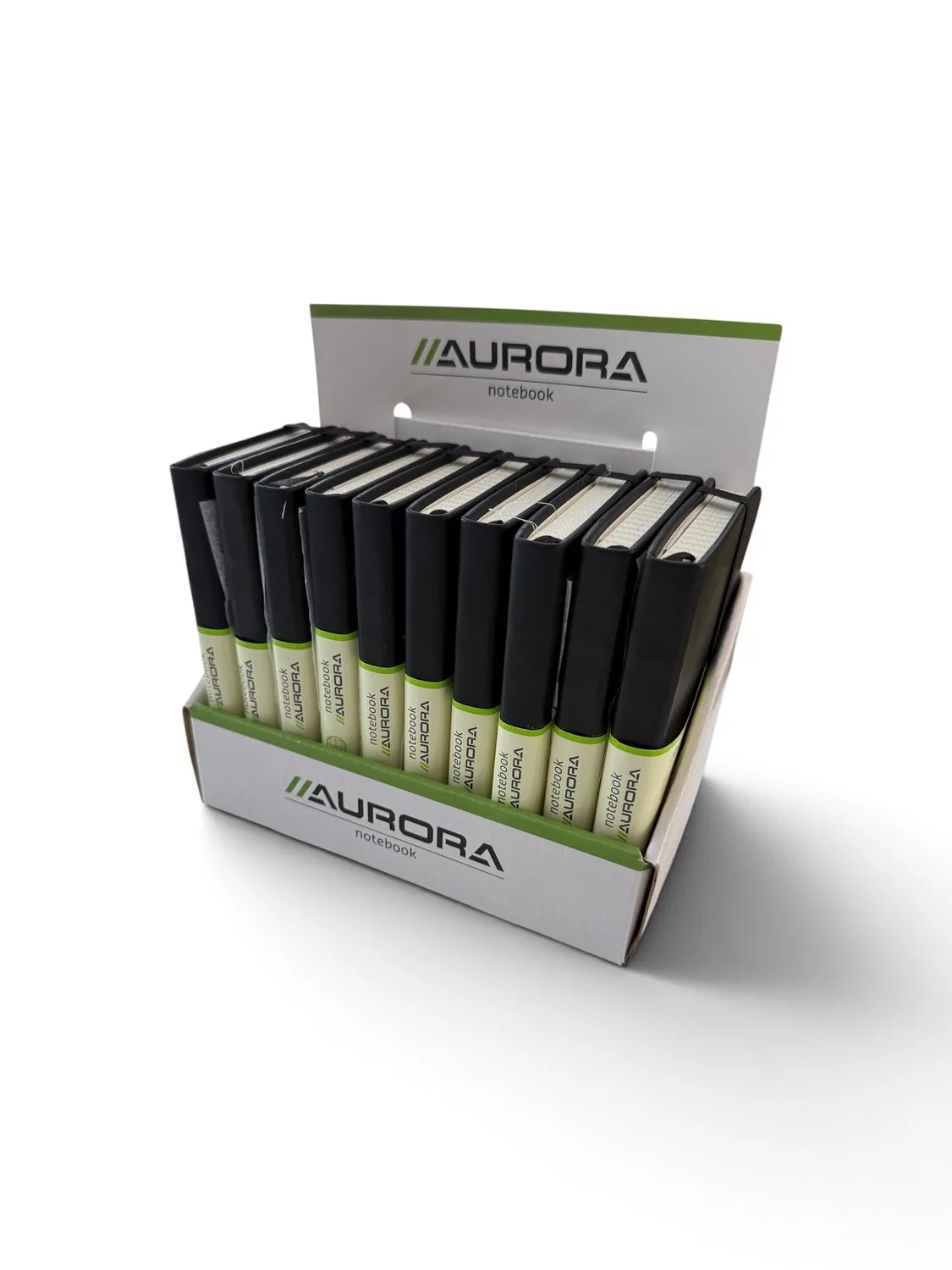 Notitieboekjes/Notebooks Softcover A6, geruit 5mm, met elastiek, set van 10 by Aurora in Black – product photo