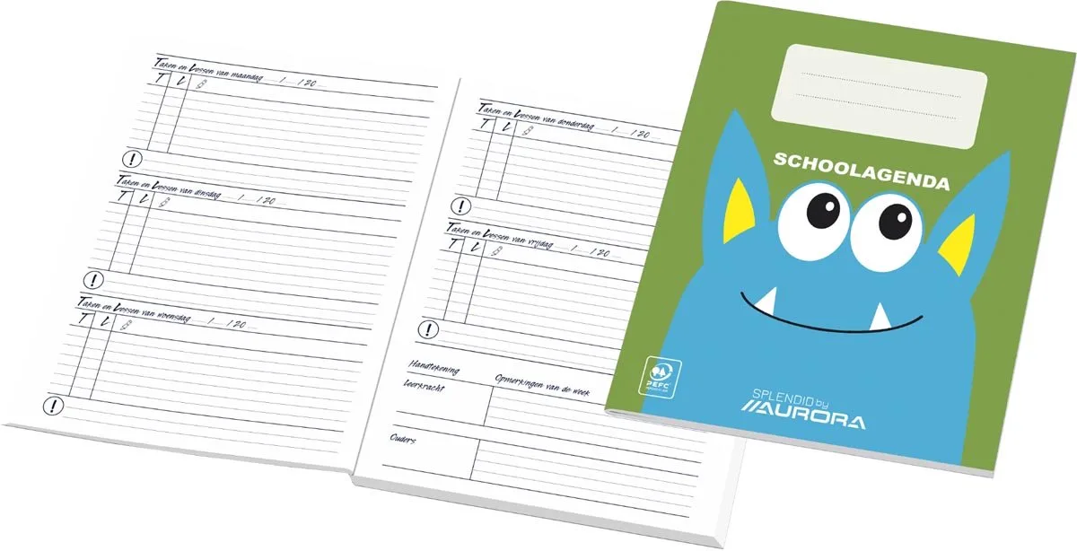 schoolagenda Nederlandstalig eeuwigdurend 15 stuks by Aurora in Karton – product photo