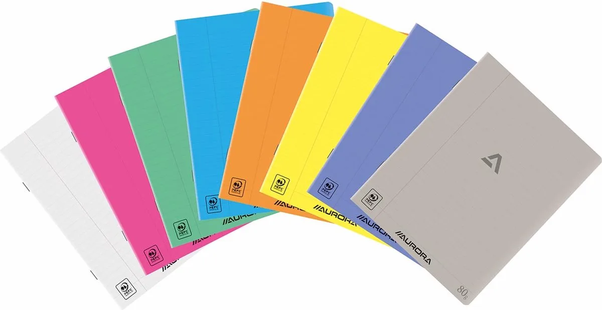 Schriften - Gelieerd + marge - 72 blz - A5 - Transparante Plastic kaft - 10 stuks från Aurora i Pp – produktbild