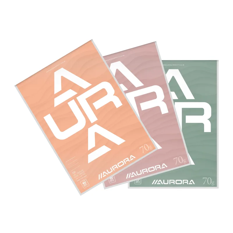 Schrijfblok aurora a4 lijn 100vel 70gr assorti | 10 stuks by Aurora – product photo