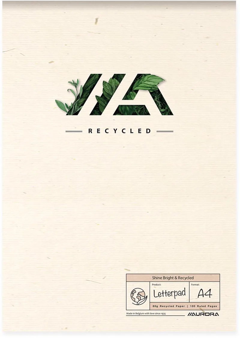 Shine Bright & Recycled schrijfblok, ft A4, gelijnd från Aurora – produktbild