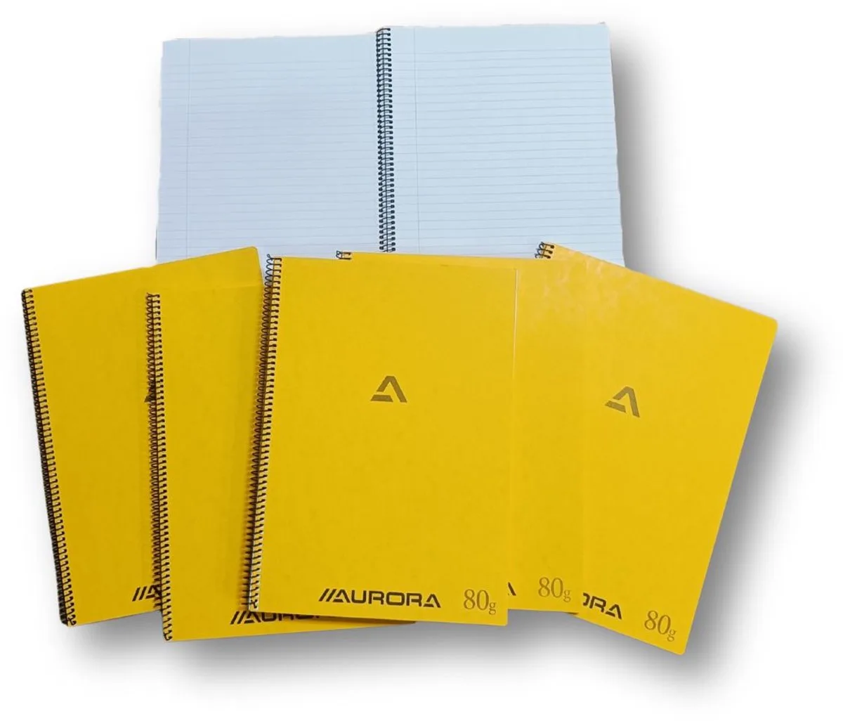 Spiraal Schrift - Notitieblok - A4 - Gelinieerd - 10 Stuks by Aurora in Yellow – product photo
