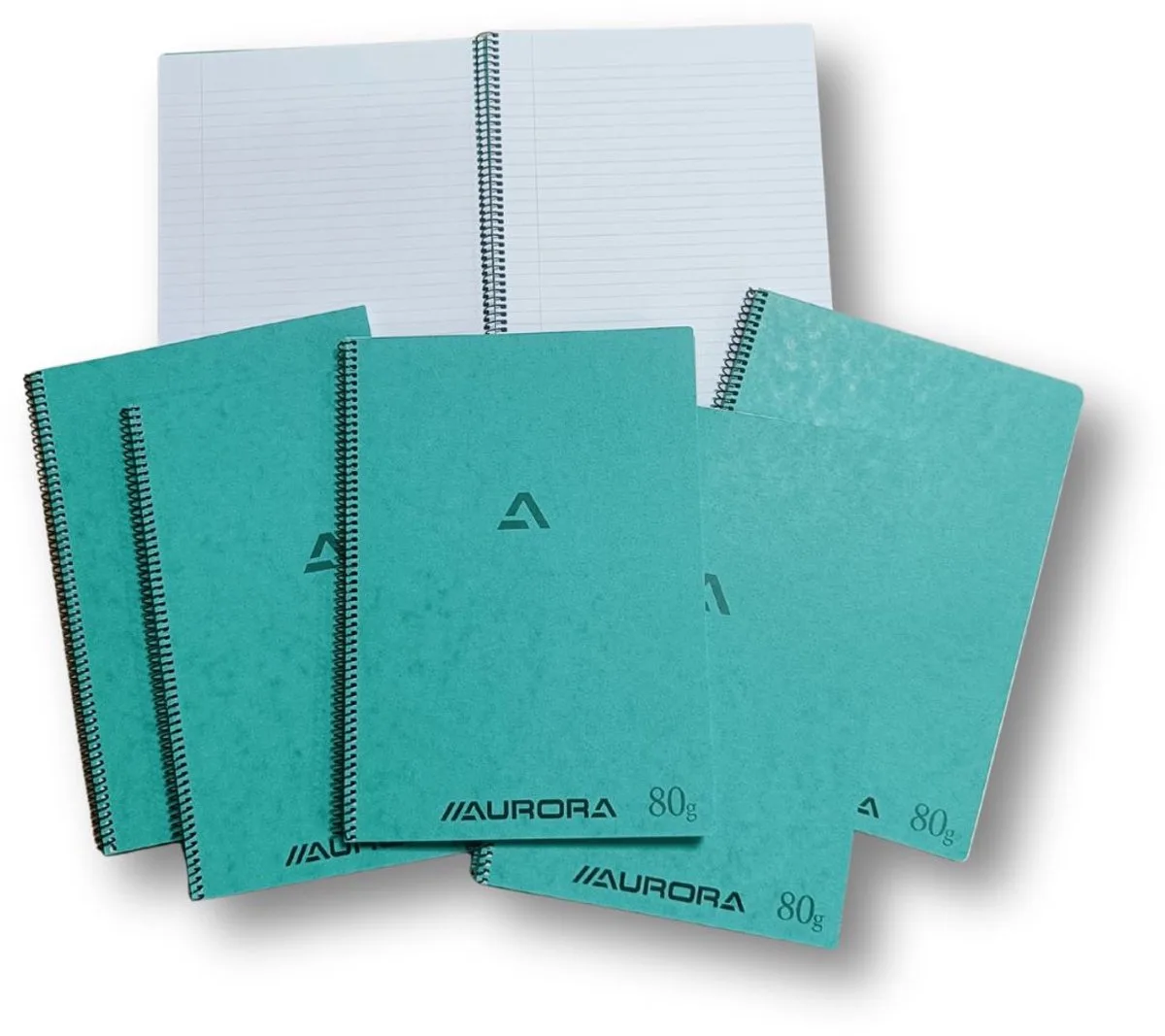 Spiraal Schrift - Notitieblok - A4 - Gelinieerd - 10 Stuks by Aurora in Green – product photo