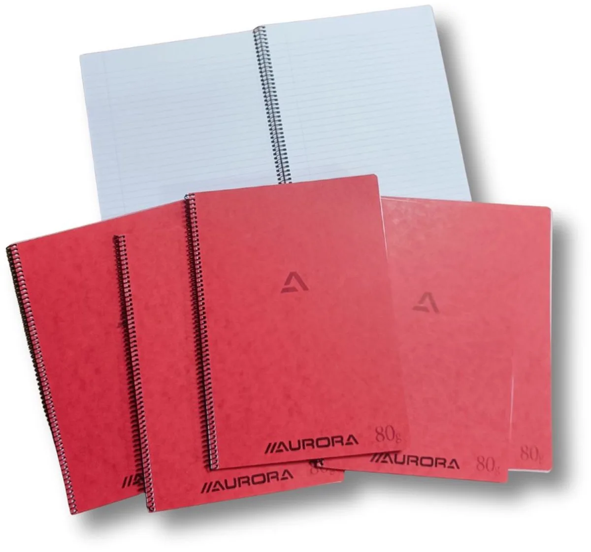 Spiraal Schrift - Notitieblok - A4 - Gelinieerd - 10 Stuks by Aurora in Red – product photo