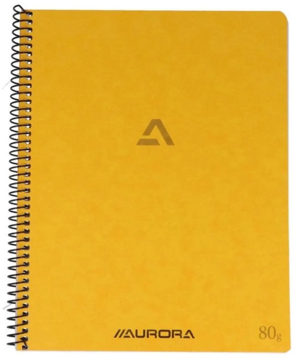 Spiraal Schrift - Notitieblok - A4 - Gelinieerd van Aurora in Geel – productfoto
