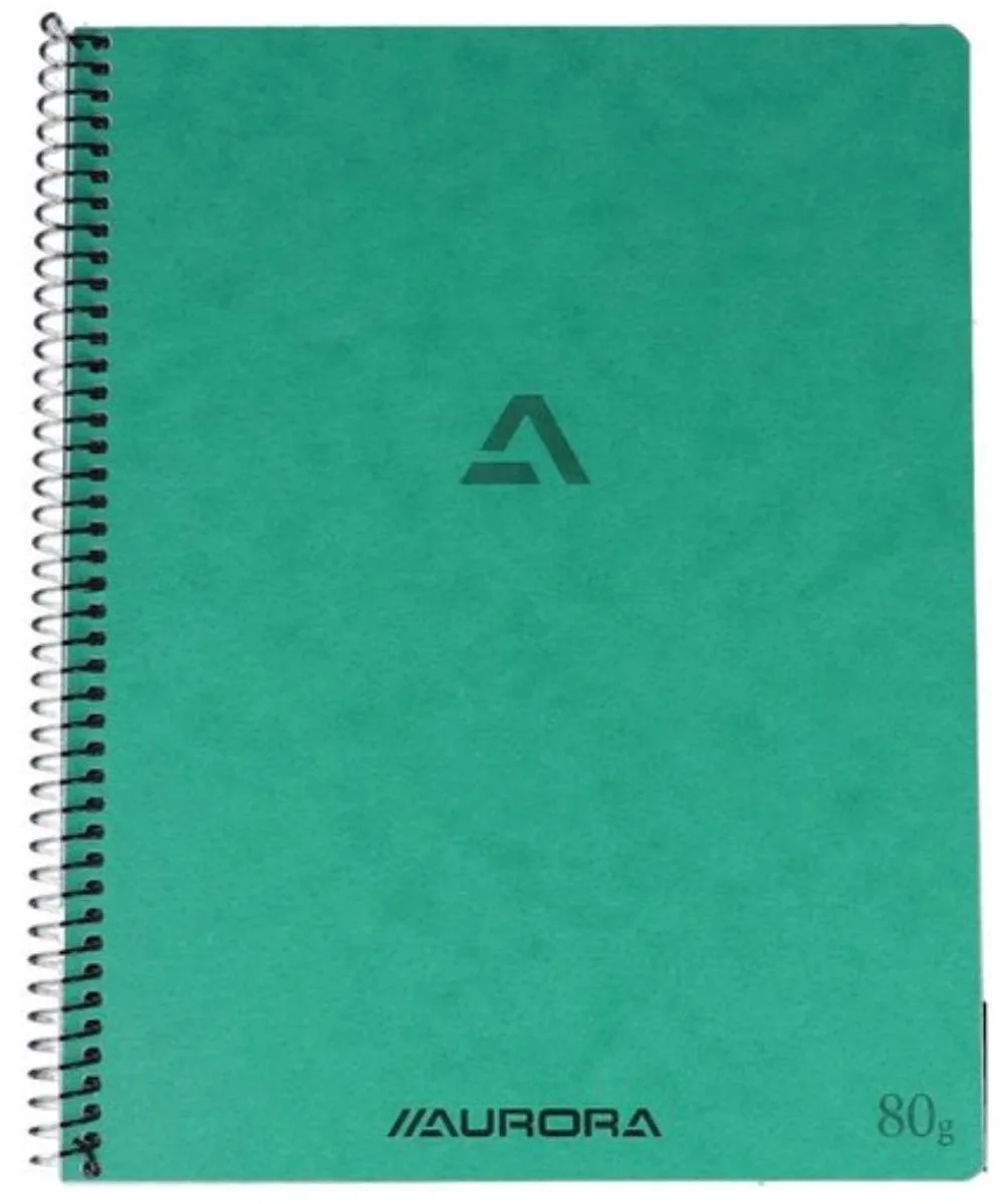 Spiraal Schrift - Notitieblok - A4 - Gelinieerd van Aurora in Groen – productfoto