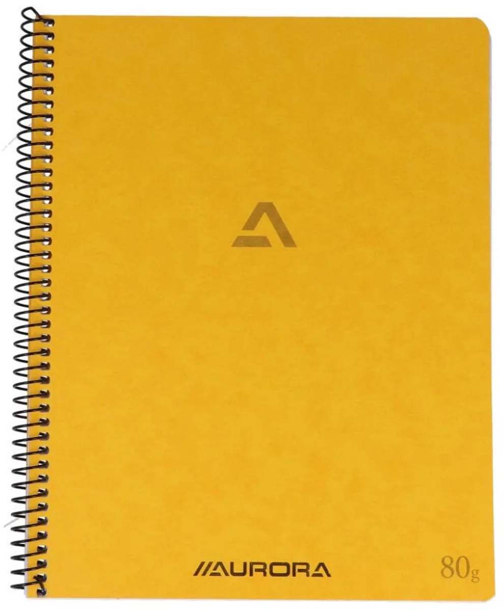 Spiraalschrift - A5 - 210 x 165 mm - 80g - Gelijnd - 120 Bladzijden van Aurora in Geel – productfoto